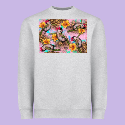 Baby Monkey Flowers Heavyweight Sweatshirt Designed By Artiststas