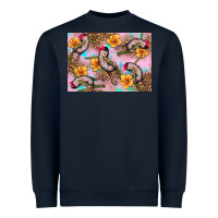 Navy Baby monkey flowers Heavyweight Sweatshirt - Artiststas