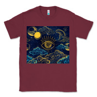 Burgundy evil eye moon Classic Tee - TumblerDesignByShophia