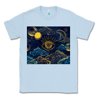 Dusty Blue evil eye moon Classic Tee - TumblerDesignByShophia