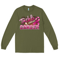Army Green Tackle cancer Football Long Sleeve Tee - FaDigitalArtStudio