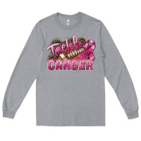 Heather Grey Tackle cancer Football Long Sleeve Tee - FaDigitalArtStudio