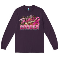 Plum Tackle cancer Football Long Sleeve Tee - FaDigitalArtStudio