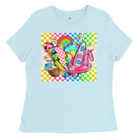 Baby Blue retro summer Ladies Tee - TumblerDesignByShophia