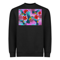 Black Flower Hummingbird Heavyweight Sweatshirt - Artiststas
