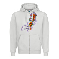 Dove Grey light purple jellyfish and floral Zipper Hoodie - BarkalooDesign