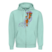 Seafoam light purple jellyfish and floral Zipper Hoodie - BarkalooDesign