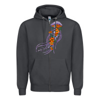 Smoke light purple jellyfish and floral Zipper Hoodie - BarkalooDesign