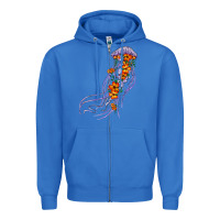 True Royal light purple jellyfish and floral Zipper Hoodie - BarkalooDesign