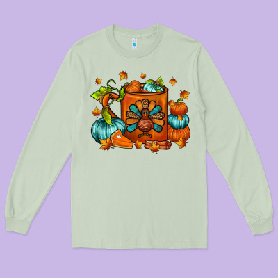 Thanksgiving Coffee Mug Long Sleeve Tee Designed By Fadigitalartstudio