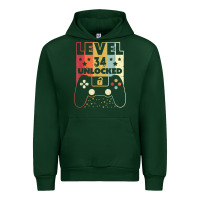 Forest Green level 34 unlocked shirt video gamer 34th birthday gifts tee t shirt Urban Hoodie - longCreatives