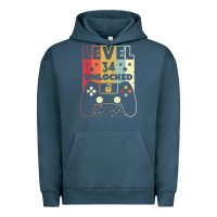 Pigment Midnight Navy level 34 unlocked shirt video gamer 34th birthday gifts tee t shirt Urban Hoodie - longCreatives