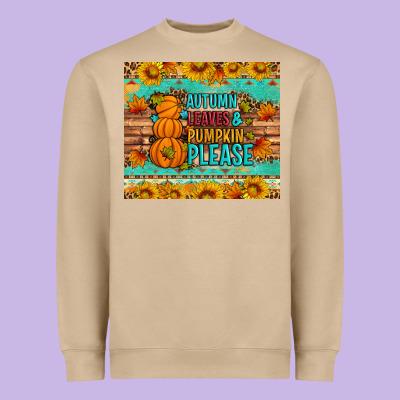 Autumn Leaves And Pumpkin Please Heavyweight Sweatshirt Designed By Artiststas
