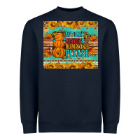 Navy Autumn leaves and pumpkin please Heavyweight Sweatshirt - Artiststas