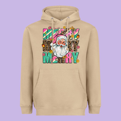 Merry Merry Merry Heavyweight Hoodie Designed By Adodesignshop