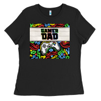 Black gamer dad Ladies Tee - TumblerDesignByShophia