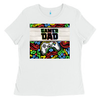 White gamer dad Ladies Tee - TumblerDesignByShophia