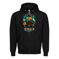 Black nona life messy bun Zipper Hoodie - BarkalooDesign