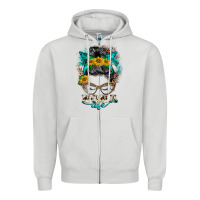 Dove Grey nona life messy bun Zipper Hoodie - BarkalooDesign