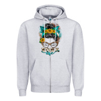 Heather Grey nona life messy bun Zipper Hoodie - BarkalooDesign