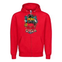 Red nona life messy bun Zipper Hoodie - BarkalooDesign