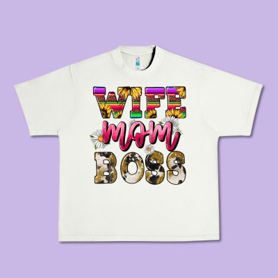 Wife Mom Boss Daisy Mother's Day Urban Heavy Tee Designed By Howdyjamesfarm