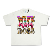 Pistachio Wife mom boss daisy Mother's Day Urban Heavy Tee - HowdyJamesFarm