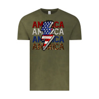 Vintage Olive America with lightning bold Vintage Tee - CowGirlArtShop