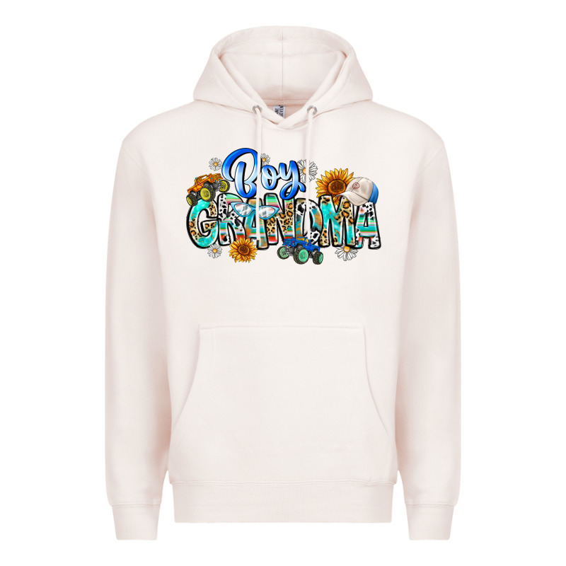 Boy Grandma Premium Hoodie by CowhideDigitalArt | Teevron