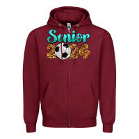 Burgundy soccer senior 2024 Zipper Hoodie - BarkalooDesign