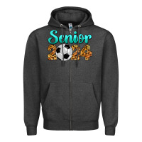 Charcoal Heather soccer senior 2024 Zipper Hoodie - BarkalooDesign
