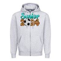 Heather Grey soccer senior 2024 Zipper Hoodie - BarkalooDesign