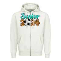Oatmeal Heather soccer senior 2024 Zipper Hoodie - BarkalooDesign