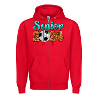 Red soccer senior 2024 Zipper Hoodie - BarkalooDesign