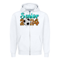 White soccer senior 2024 Zipper Hoodie - BarkalooDesign