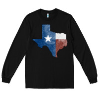Black Texas Watercolor Map Long Sleeve Tee - Jasminsmagicworld