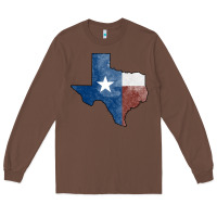 Chestnut Texas Watercolor Map Long Sleeve Tee - Jasminsmagicworld