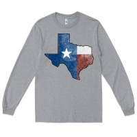 Heather Grey Texas Watercolor Map Long Sleeve Tee - Jasminsmagicworld