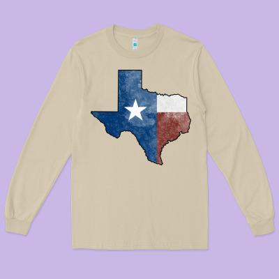 Texas Watercolor Map Long Sleeve Tee Designed By Jasminsmagicworld