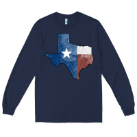 Navy Texas Watercolor Map Long Sleeve Tee - Jasminsmagicworld