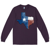 Plum Texas Watercolor Map Long Sleeve Tee - Jasminsmagicworld