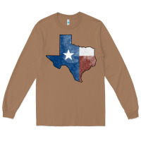 Toasted Coconut Texas Watercolor Map Long Sleeve Tee - Jasminsmagicworld