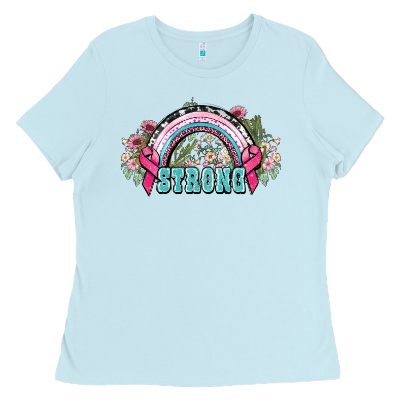 Strong Cancer Rainbow Cancer Awareness Ladies Tee by HowdyJamesFarm | Teevron