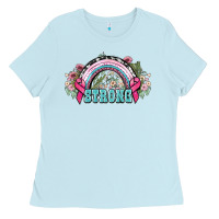 Baby Blue Strong Cancer rainbow Cancer Awareness Ladies Tee - HowdyJamesFarm