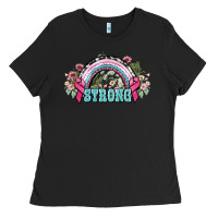 Black Strong Cancer rainbow Cancer Awareness Ladies Tee - HowdyJamesFarm