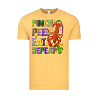 Vintage Mustard Pinch peel eat repeat crawfish Vintage Tee - HowdyJamesFarm