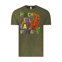 Vintage Olive Pinch peel eat repeat crawfish Vintage Tee - HowdyJamesFarm