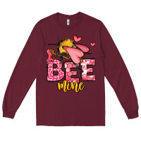 Burgundy Bee Mine Valentines Day Long Sleeve Tee - OliviaCreatesArt