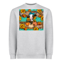 Heather Grey Cow fall pumpkin Heavyweight Sweatshirt - Artiststas