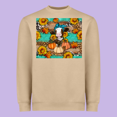 Cow Fall Pumpkin Heavyweight Sweatshirt Designed By Artiststas